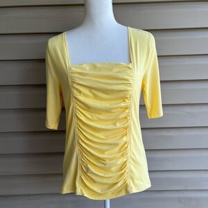 •Soft Surroundings• Tristan Square Neck Top with Ruching - Size Medium